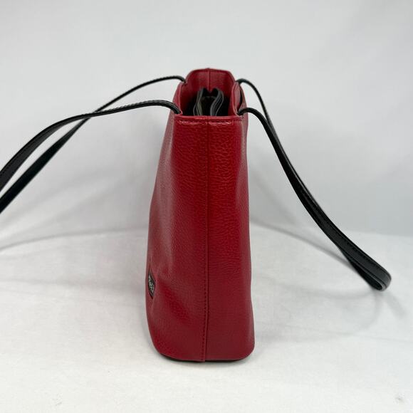 Vintage La Tour Eiffel Paris Red Leather Shoulder Bag - Picture 10 of 12